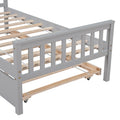 Twin Bed With Trundle, Platform Bed Frame With Headboard And Footboard, For Bedroom Small Living Space,No Box Spring Needed,Grey Old Sku:W50422210 Twin Grey Pine