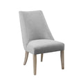 Upholstered Dining Chair Set Of 2 Light Grey Polyester