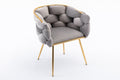 Luxury Modern Simple Leisure Velvet Single Sofa Chair Bedroom Lazy Person Household Dresser Stool Manicure Table Back Chair Gray Gray Velvet