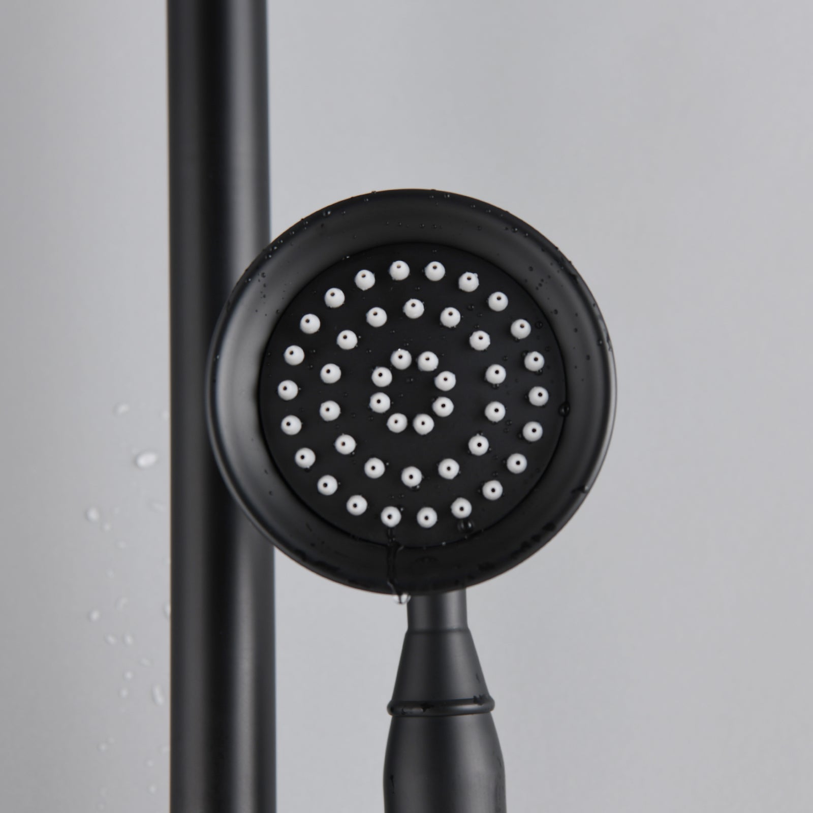 Shower Head With Handheld Shower System With 8" Rainfall Shower Head, Dual Shower Combo Matte Black Brass