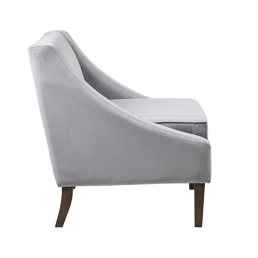 Upholstered Accent Chair Light Gray Polyester