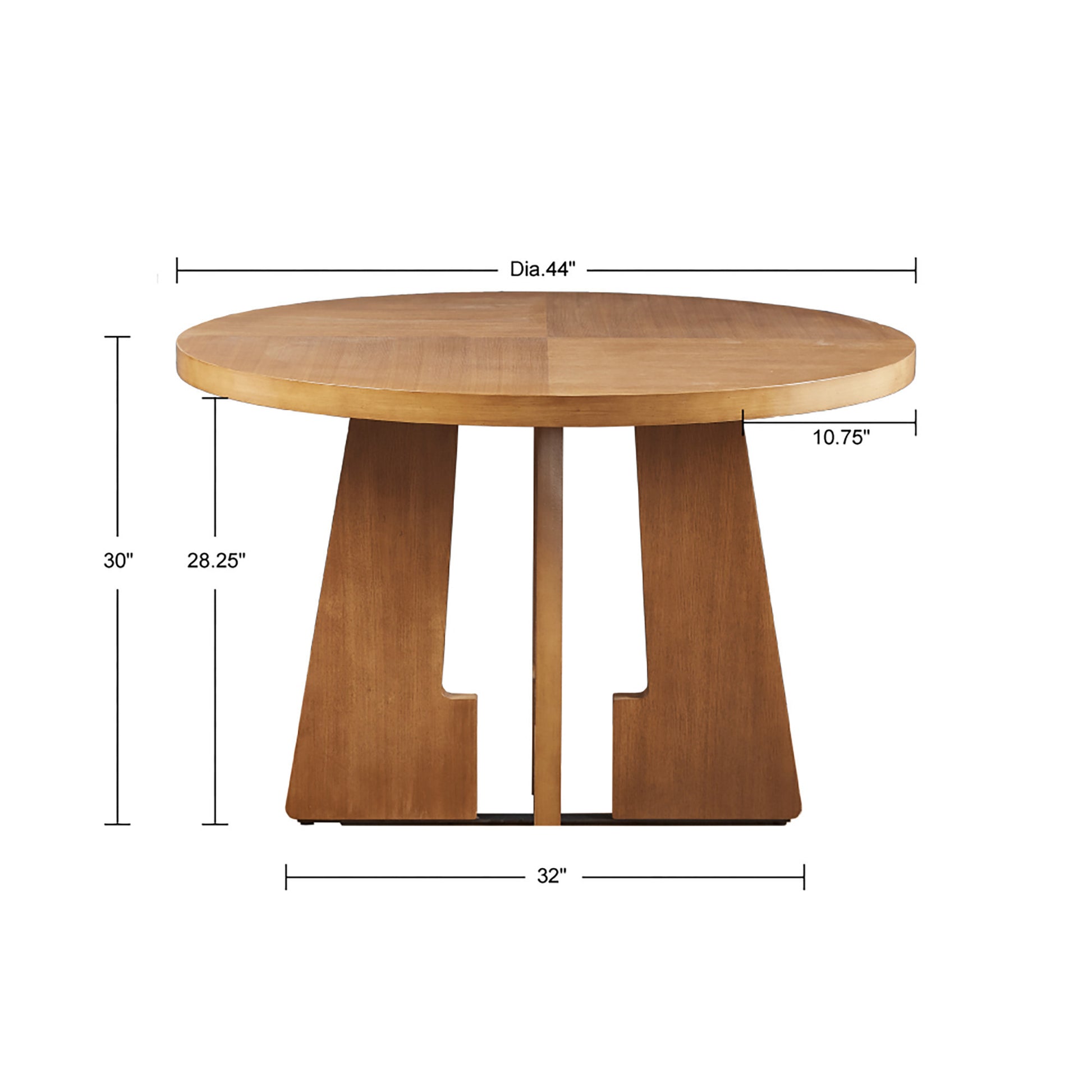 Kennedy 44" Round Dining Table Walnut Wood