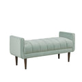 Upholstered Modern Accent Bench Seafoam Polyester