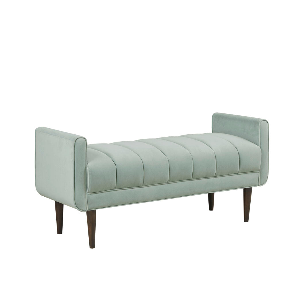 Upholstered Modern Accent Bench Seafoam Polyester