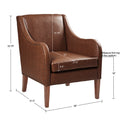 Faux Leather Accent Chair Brown Polyester
