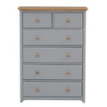 Rustic Wooden Chest With 6 Drawers,Storage Cabinet For Bedroom,Gray Natrual Gray Wood