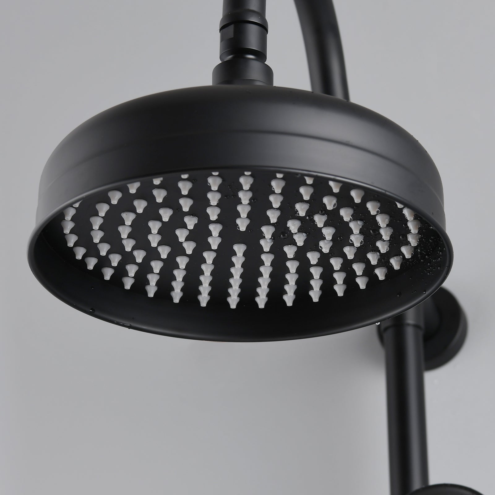 Shower Head With Handheld Shower System With 8" Rainfall Shower Head, Dual Shower Combo Matte Black Brass