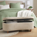 Boucle Flip Top Storage Bench Taupe Polyester