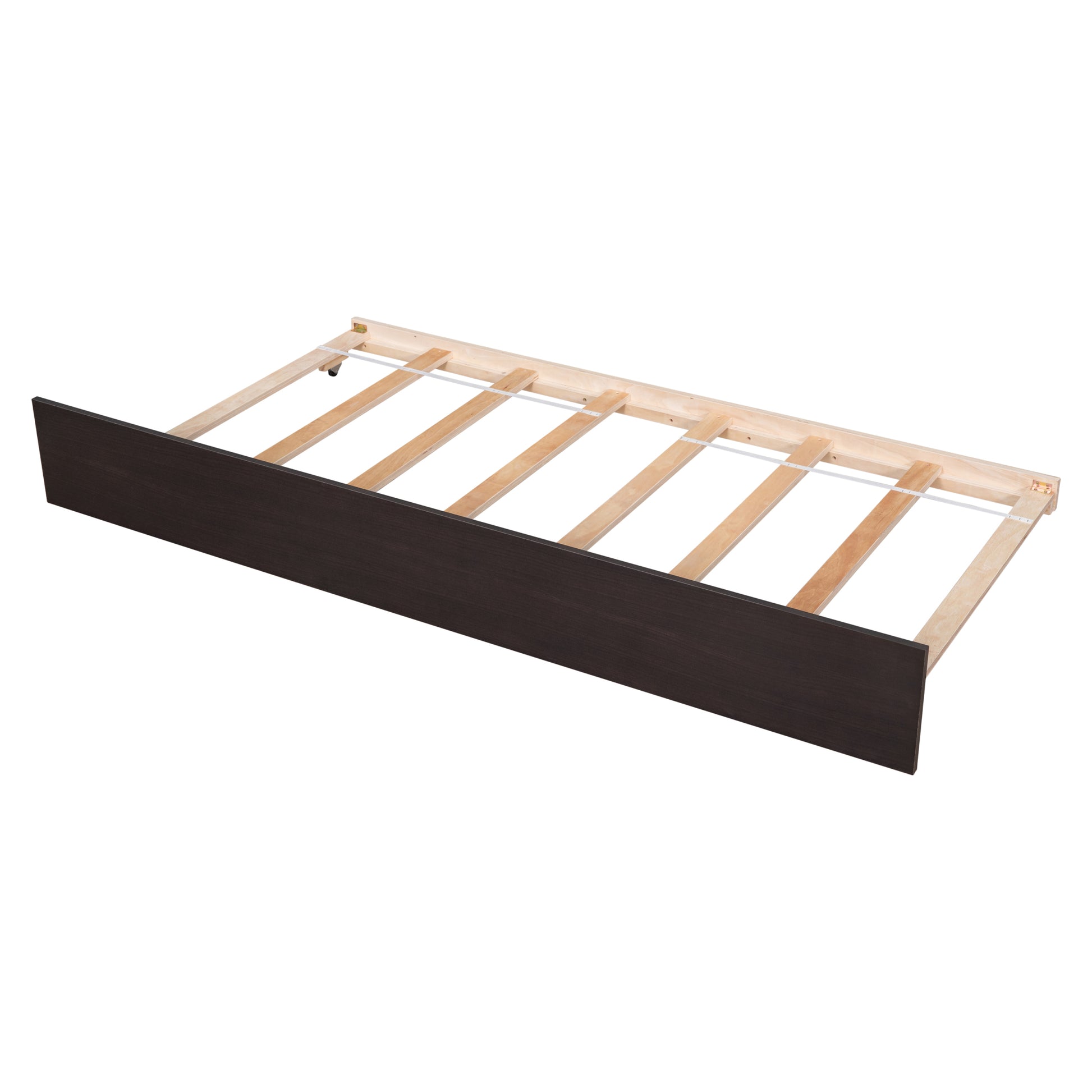 Twin Bed With Trundle, Platform Bed Frame With Headboard And Footboard, For Bedroom Small Living Space,No Box Spring Needed,Espresso Old Sku:W50440557 Twin Espresso Pine