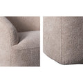 Upholstered 360 Degree Swivel Chair Beige Polyester