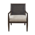 Handcrafted Seagrass Back Armchair With Removable Seat Cushion And Back Pillow Brown Polyester
