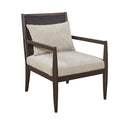 Handcrafted Seagrass Back Armchair With Removable Seat Cushion And Back Pillow Brown Polyester