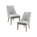 Upholstered Dining Chair Set Of 2 Light Grey Polyester