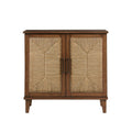 Handcrafted Seagrass 2 Door Accent Chest Natural Wood