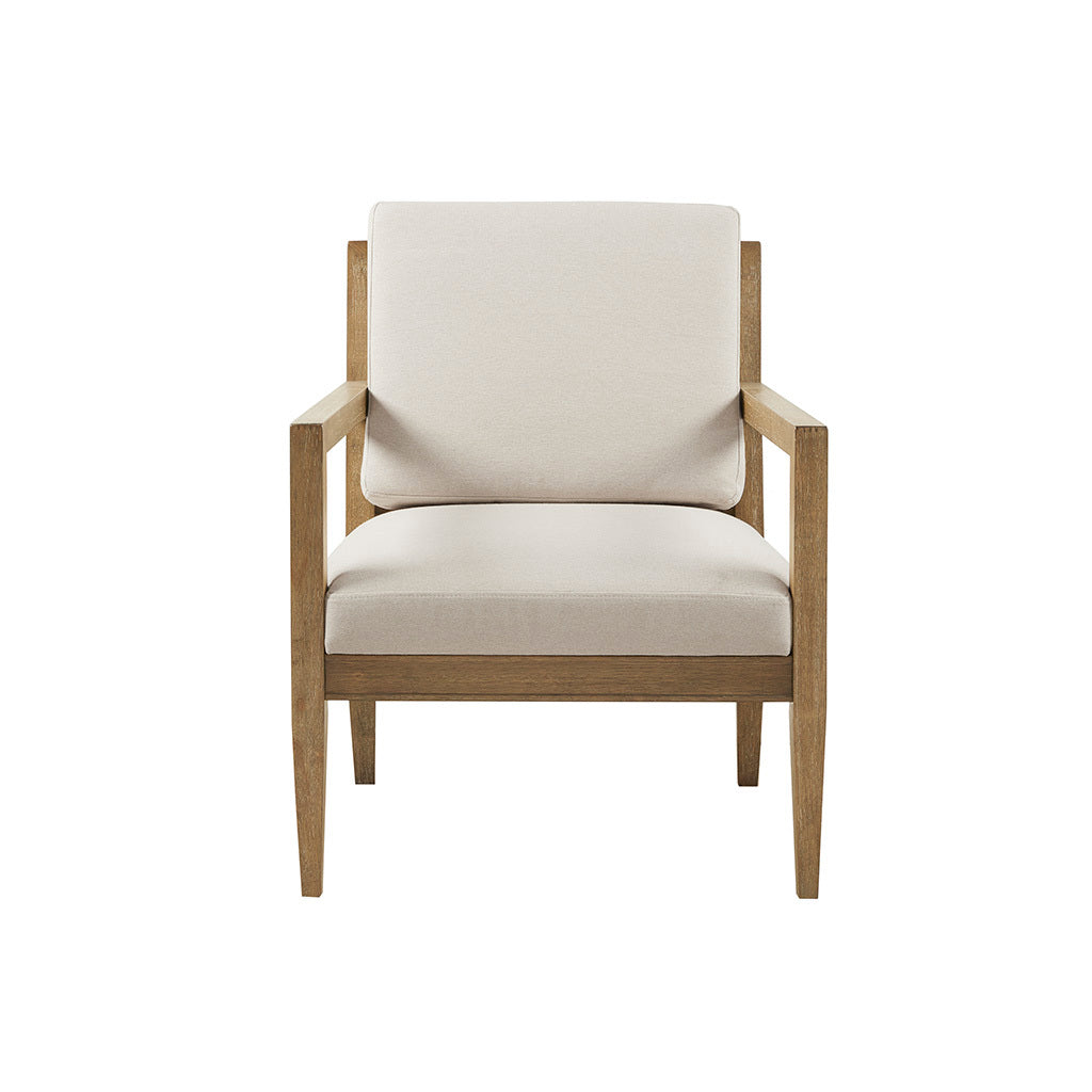 Upholstered Accent Armchair Ivory Polyester