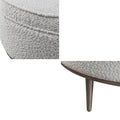 Upholstered Round Cocktail Ottoman With Metal Base 34