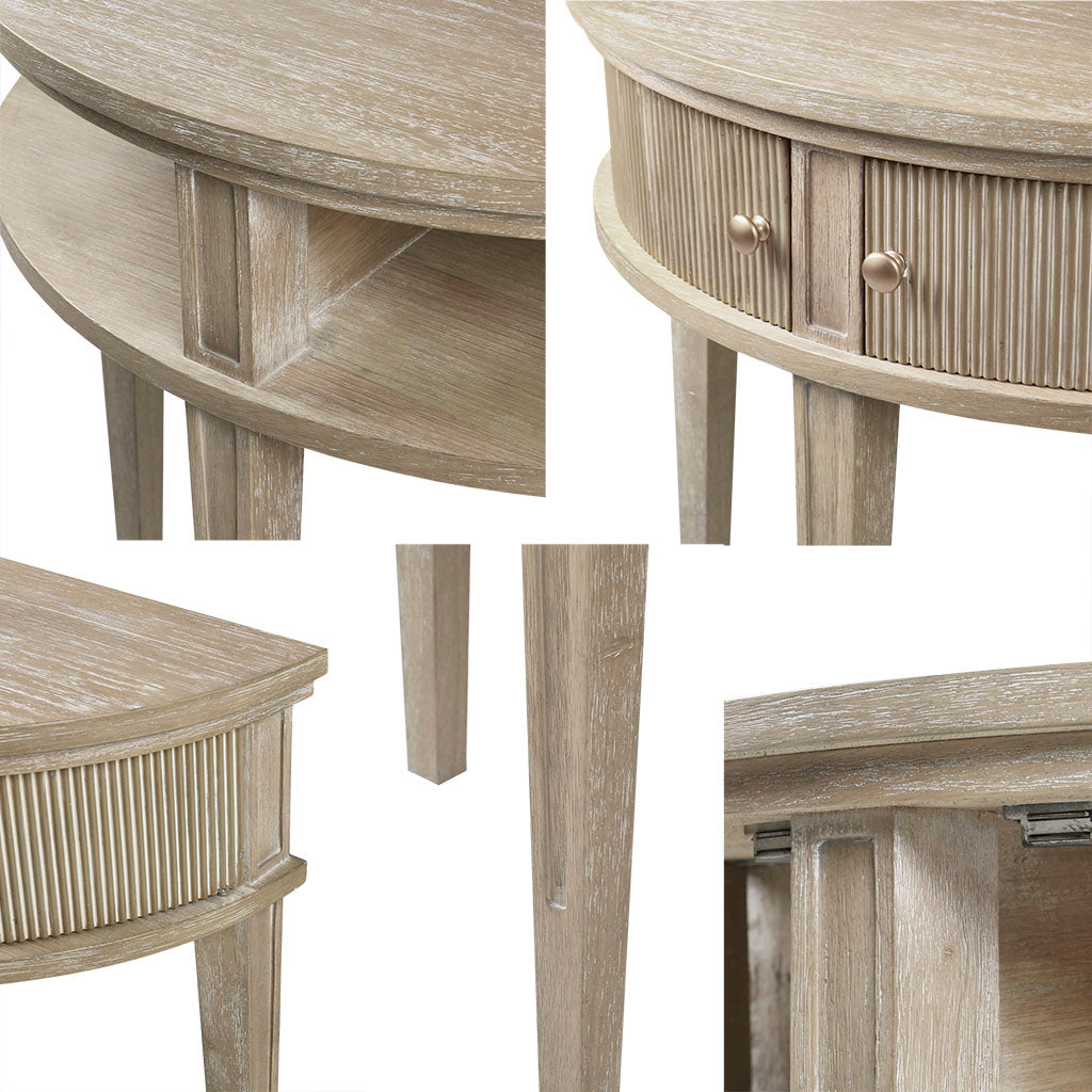 Storage Console Table 31"W Reclaimed Wheat Wood