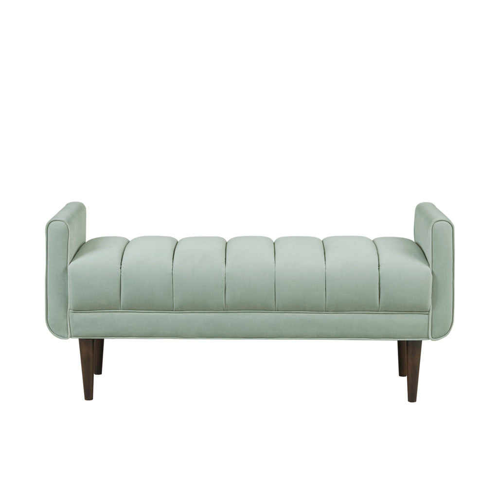 Upholstered Modern Accent Bench Seafoam Polyester