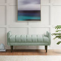 Upholstered Modern Accent Bench Seafoam Polyester