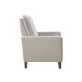 Upholstered Manual Push Back Recliner Ivory Polyester