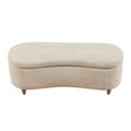 Boucle Flip Top Storage Bench Taupe Polyester