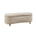 Boucle Flip Top Storage Bench Taupe Polyester