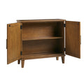 Handcrafted Seagrass 2 Door Accent Chest Natural Wood