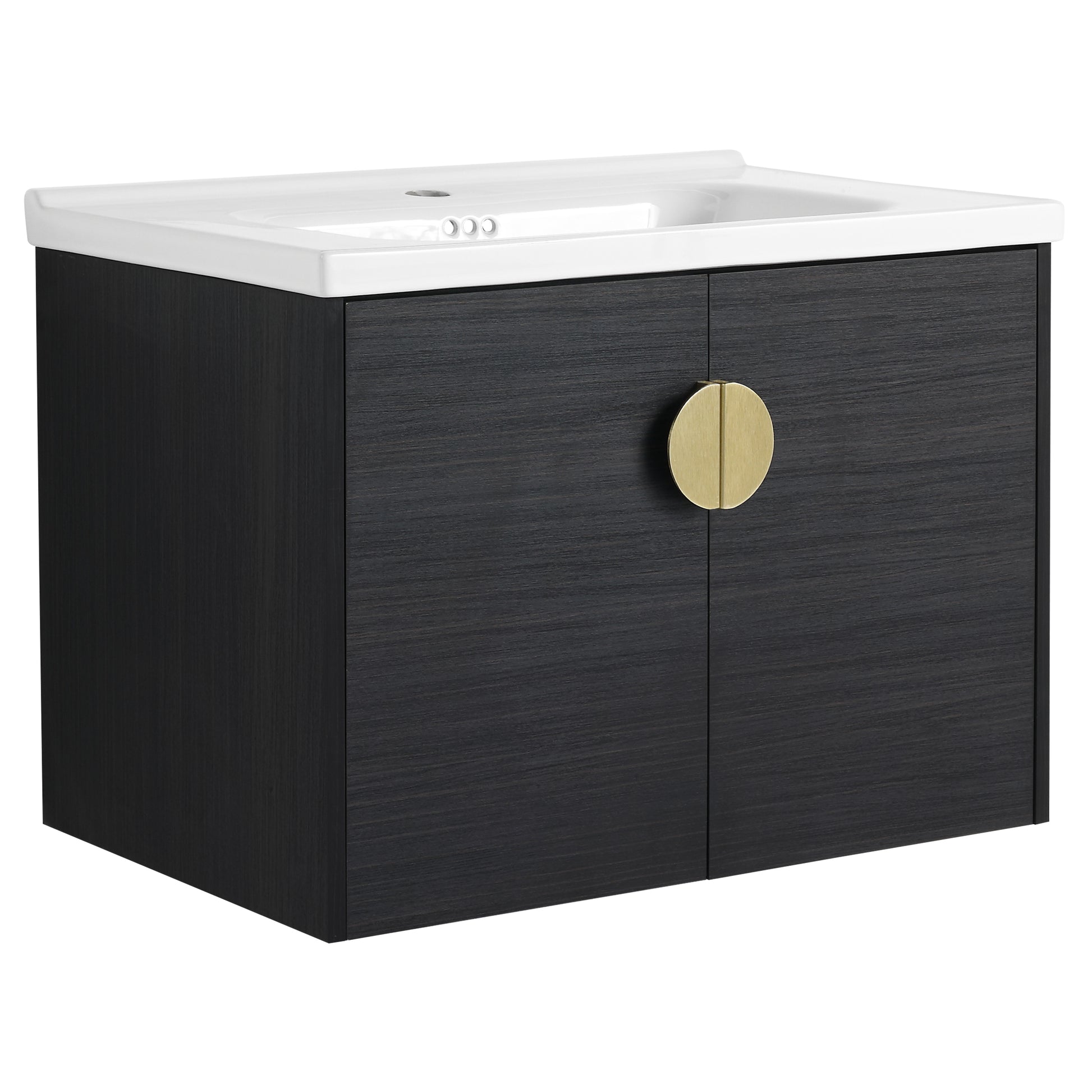 40 Inch Soft Close Doors Bathroom Vanity With Sink, And A Small Storage Shelves Bvc06328Bct Bvc07412Ltk Black Chestnut 2 1 Bathroom Wall Mounted Modern Plywood