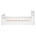 Twin Bed With Trundle, Platform Bed Frame With Headboard And Footboard, For Bedroom Small Living Space,No Box Spring Needed,White Old Sku:W50422211 Twin White Pine