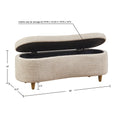 Boucle Flip Top Storage Bench Taupe Polyester