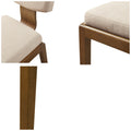 Armless Upholstered Dining Chair Set Of 2 Tan Polyester