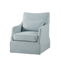 Skirted Swivel Chair Light Blue Polyester