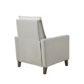 Upholstered Manual Push Back Recliner Ivory Polyester