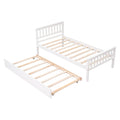 Twin Bed With Trundle, Platform Bed Frame With Headboard And Footboard, For Bedroom Small Living Space,No Box Spring Needed,White Old Sku:W50422211 Twin White Pine