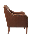 Faux Leather Accent Chair Brown Polyester