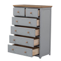 Rustic Wooden Chest With 6 Drawers,Storage Cabinet For Bedroom,Gray Natrual Gray Wood