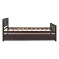 Twin Bed With Trundle, Platform Bed Frame With Headboard And Footboard, For Bedroom Small Living Space,No Box Spring Needed,Espresso Old Sku:W50440557 Twin Espresso Pine