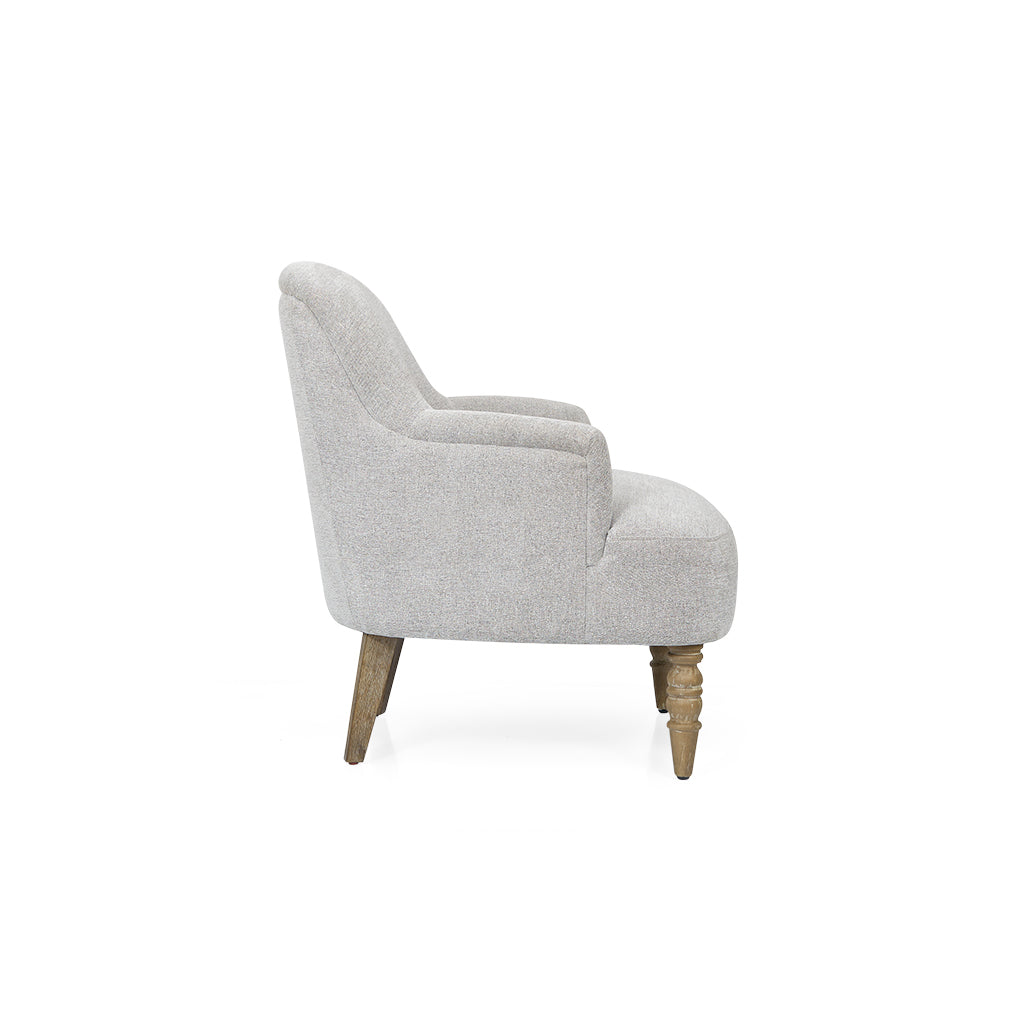Upholstered Accent Chair Light Grey Polyester