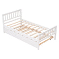 Twin Bed With Trundle, Platform Bed Frame With Headboard And Footboard, For Bedroom Small Living Space,No Box Spring Needed,White Old Sku:W50422211 Twin White Pine