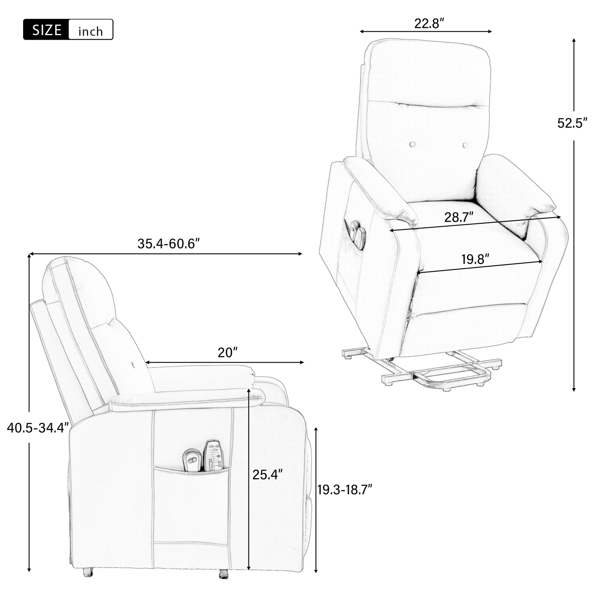 Massage Recliner Chair Electric Power Lift Chairs With Side Pocket, Adjustable Massage And Heating Function For Adults And Seniors, Squirrel Grey Grey Pu