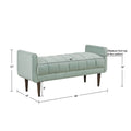 Upholstered Modern Accent Bench Seafoam Polyester