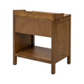 1 Drawer Nightstand With Shelf Brown Wood