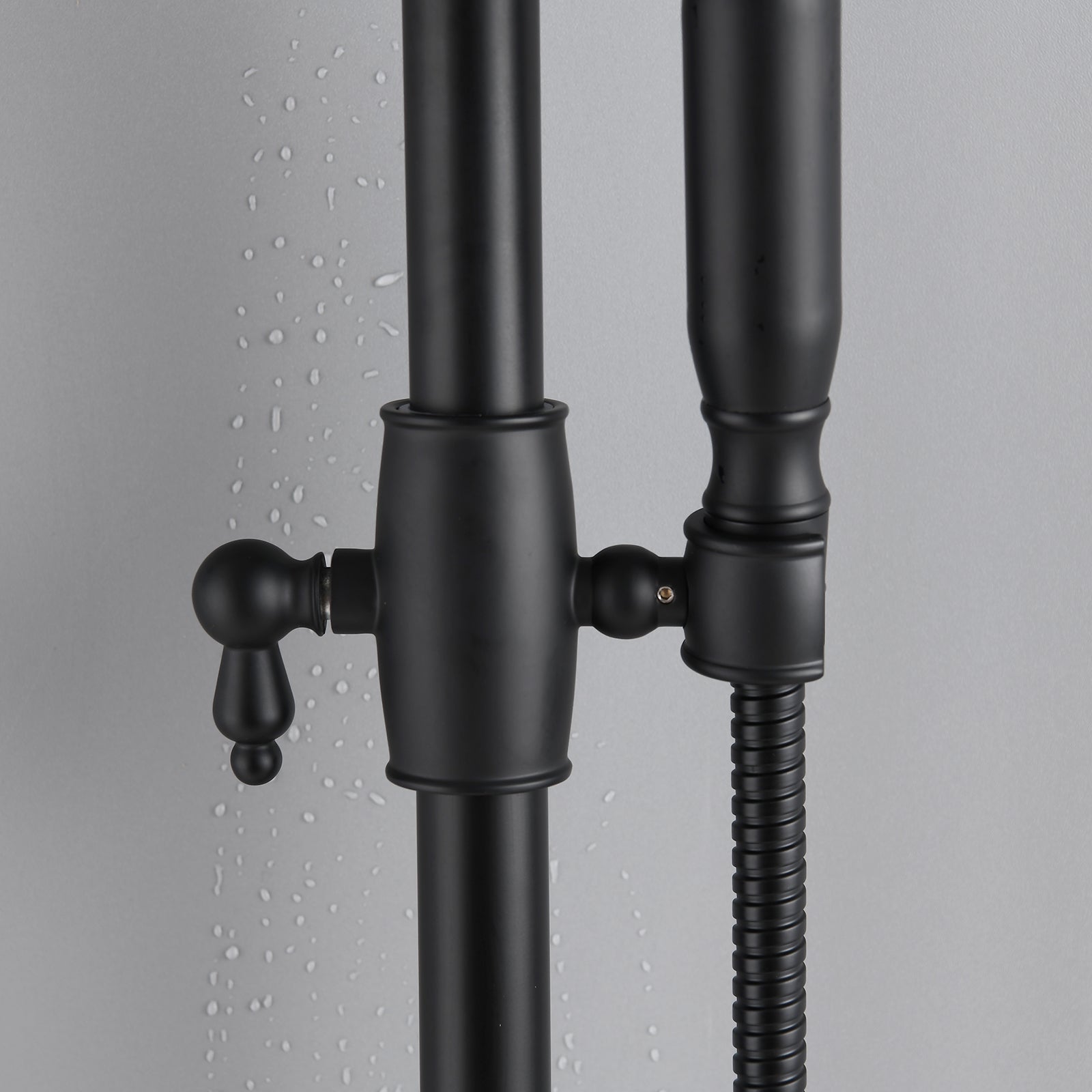 Shower Head With Handheld Shower System With 8" Rainfall Shower Head, Dual Shower Combo Matte Black Brass