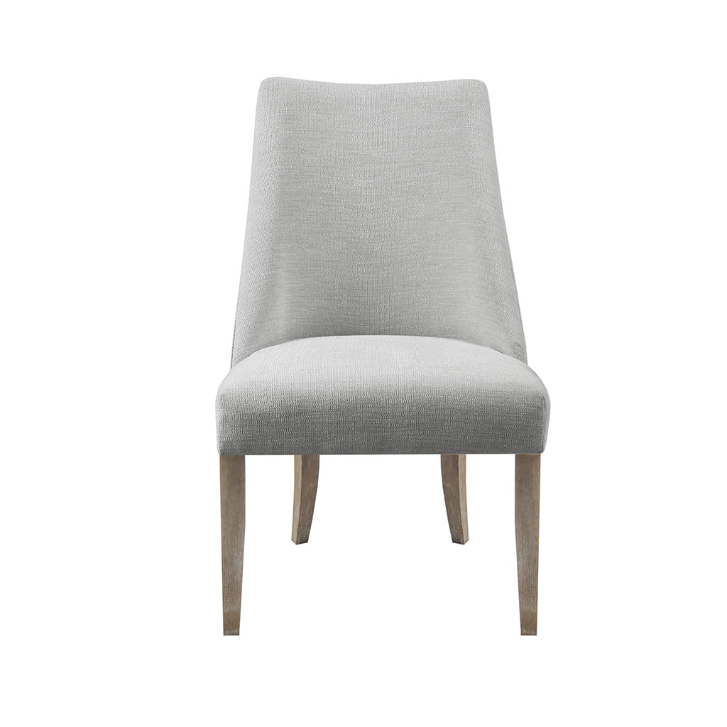 Upholstered Dining Chair Set Of 2 Light Grey Polyester