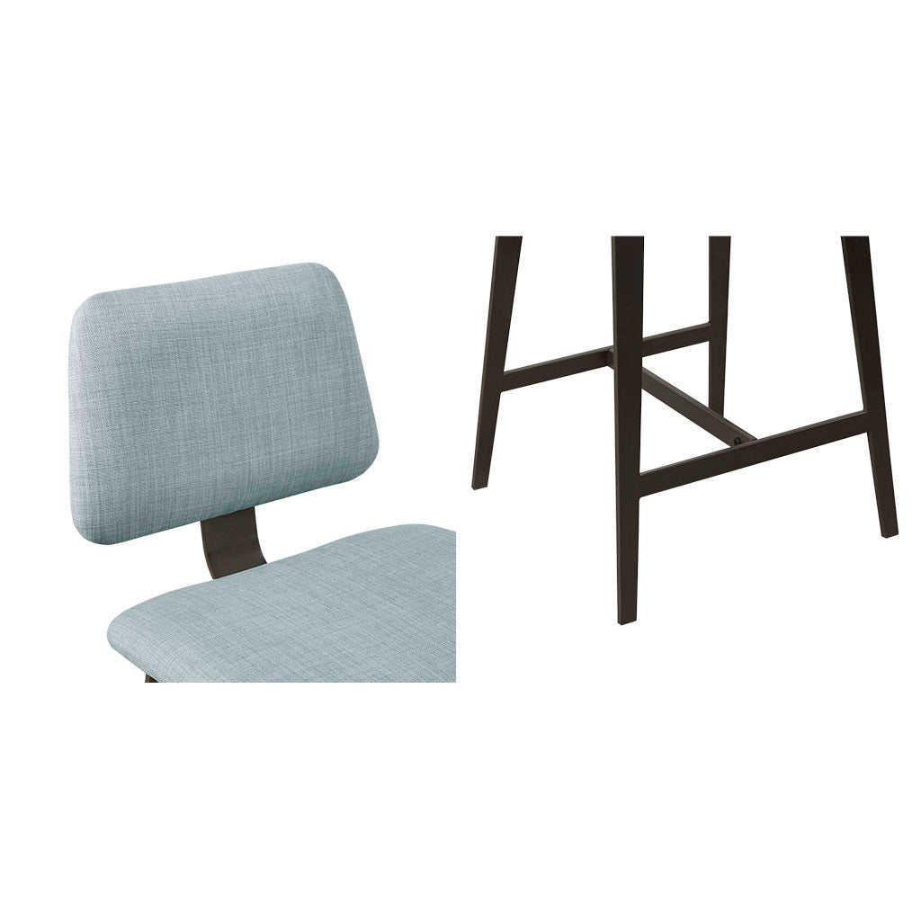 Armless 360 Degree Swivel Counter Stool 25"H Dusty Blue Polyester