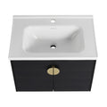 28 Inch Soft Close Doors Bathroom Vanity With Sink, For Small Bathroom, Kd Packing Black Chestnut 2 Bathroom Wall Mounted Modern Plywood