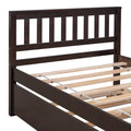 Twin Bed With Trundle, Platform Bed Frame With Headboard And Footboard, For Bedroom Small Living Space,No Box Spring Needed,Espresso Old Sku:W50440557 Twin Espresso Pine