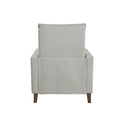 Upholstered Manual Push Back Recliner Ivory Polyester