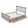 3 Pieces Bedroom Sets Queen Size Platform Bed With Nightstand Usb Charging Ports And Storage Chest,Gray Natrual Gray Solid Wood