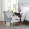 Upholstered Accent Chair Light Gray Polyester